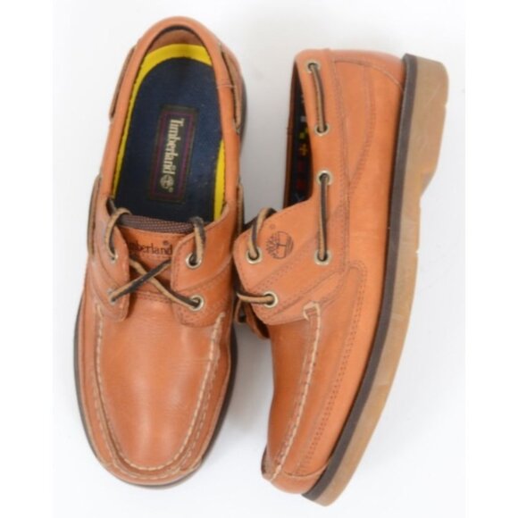 Timberland Earth Brown Leather Men's 8M Boat Shoe Loafer Sporty Resort Vacation - Picture 9 of 10